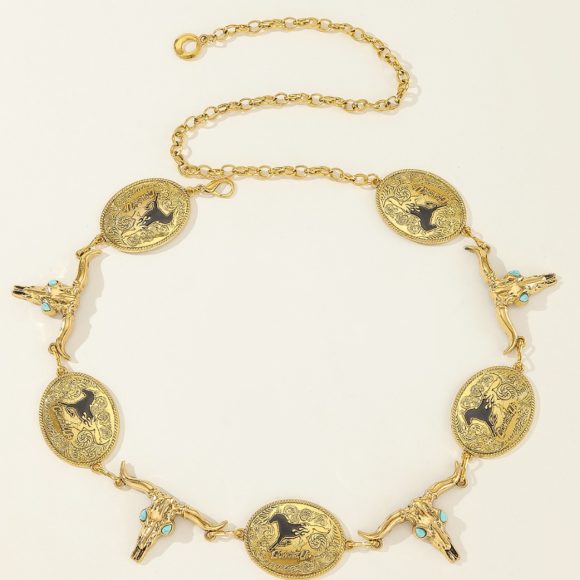 Personality Totem Pattern Waist Chain Retro Style Pendant Belt - Image 6