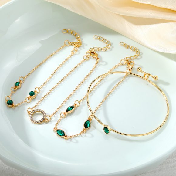 Diamond Bracelet Suit Rhinestone Chain Bracelet Four-piece Set For Women - Image 3