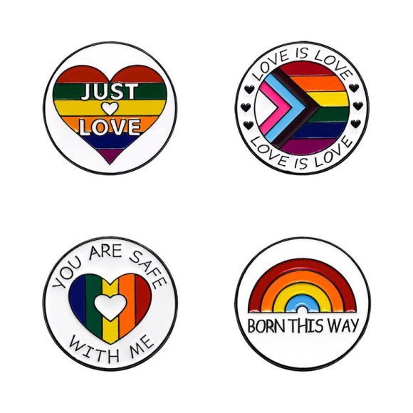 Women's Fashion English Letter Rainbow Love Alloy Drip Badge - Image 5