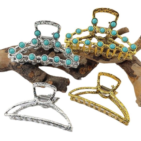 Artistic Retro Turquoise Classic Women's Back Head Hair Claw - Image 6