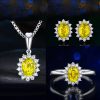 High-grade Ring Necklace Ear Stud Ornament Colored Gems Set Three-piece Set - Image 6