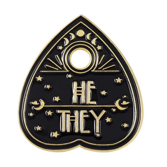 Retro English Letter SHE Cartoon Paint Brooch - Image 3