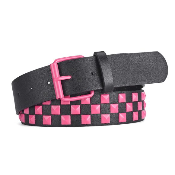 Women's European And American Square Bead Pyramid Punk Wide Belt - Image 5