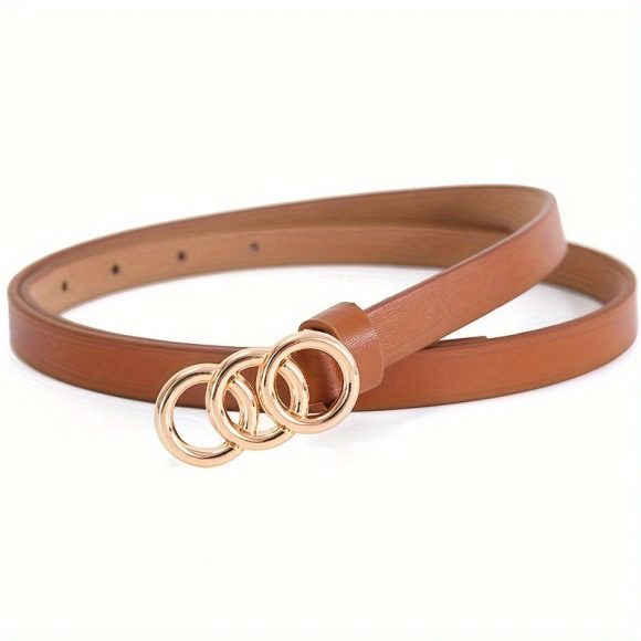 Women's Stylish Retro Minimalism 3-ring Thin Belt - Image 4