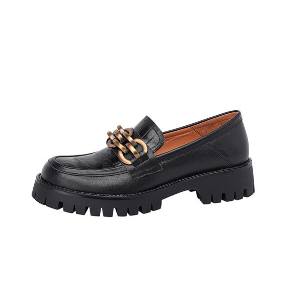 European And American Style Retro Platform Loafers - Image 2