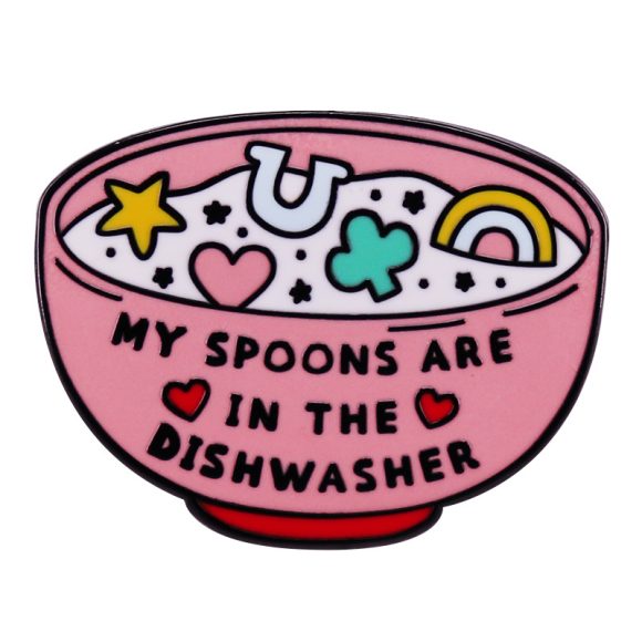 My Spoon Is In The Dishwasher Enamel Pin Funny Hat Backpack Decoration - Image 3