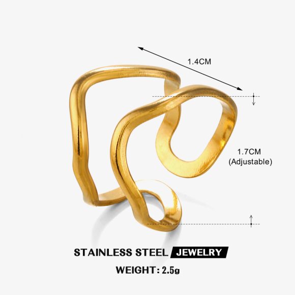 Personalized Line Design Popular Simplicity Style Stainless Steel Shaped Ring For Women - Image 3