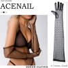 Ladies' Mesh Sleeve Cover Black Flying Polka Dot Tulle Gloves - Image 2