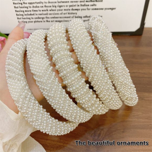 Heavy Industry Light Luxury New High-grade High-definition Pearl Headband - Image 3