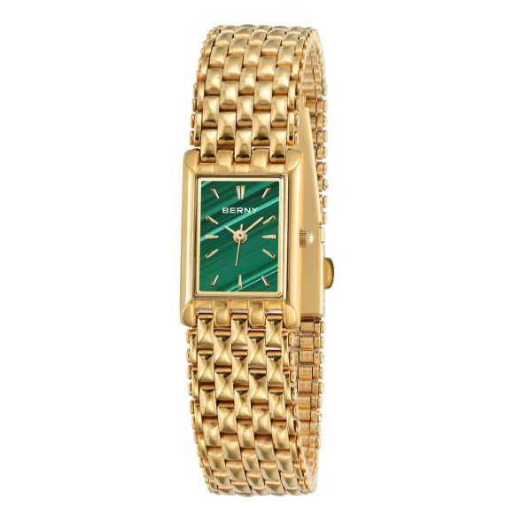 Ultra-thin Gold Quartz Watch Rectangular Stainless Steel Band Waterproof Couple Watch - Image 7