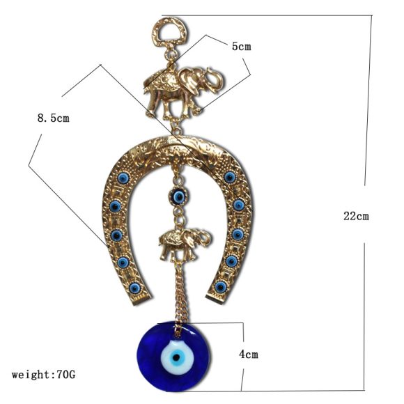 Golden Elephant Elephant Alloy Blue Eye Ornaments - Image 5