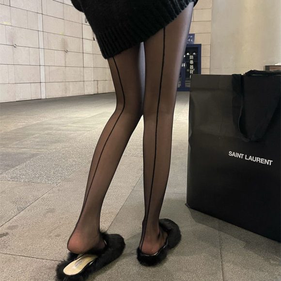 Women's Retro Front And Back Wearable Vertical Stockings - Image 4