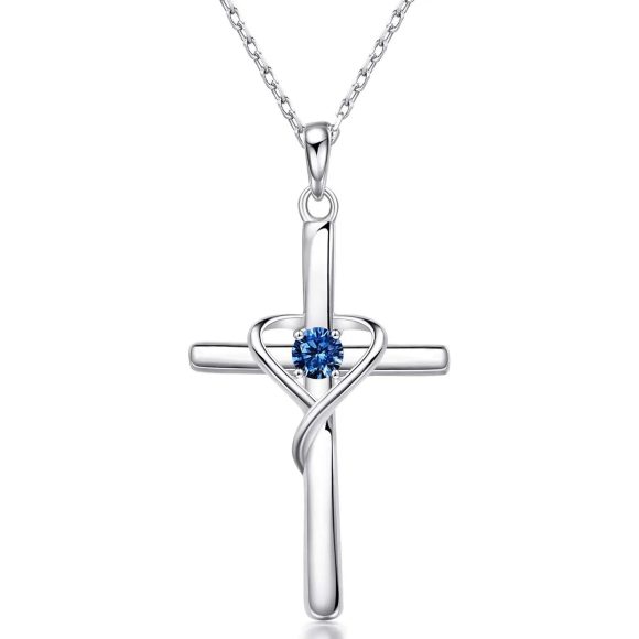 S925 Sterling Silver Cross Frame Pendant Clavicle Chain - Image 2
