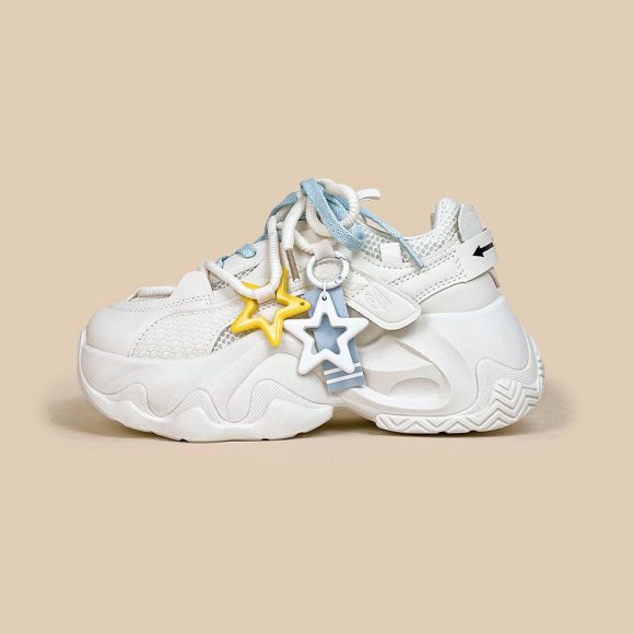 White Clunky Sneakers Women's Platform Height Increasing - Image 5