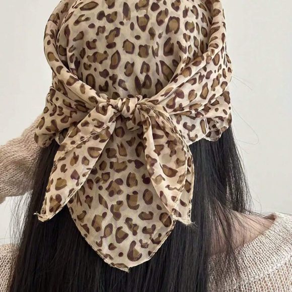 Retro Leopard Headscarf Women Girlhigh Quality Comfortablehe - Image 2
