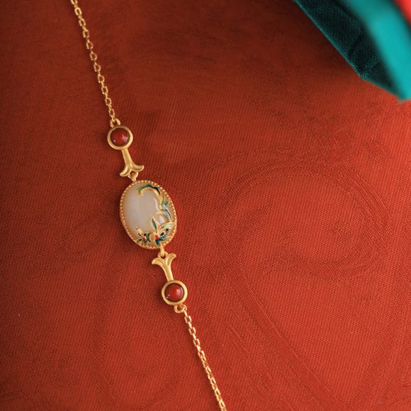Icing On The Cake Hetian Jade Hand Accessory Bracelet - Image 3