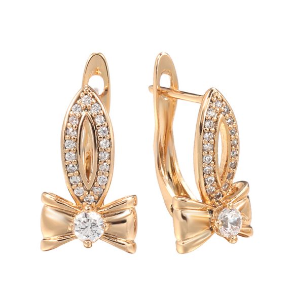 Ins Special-interest Design Copper Gold Plated Zircon Earrings - Image 3