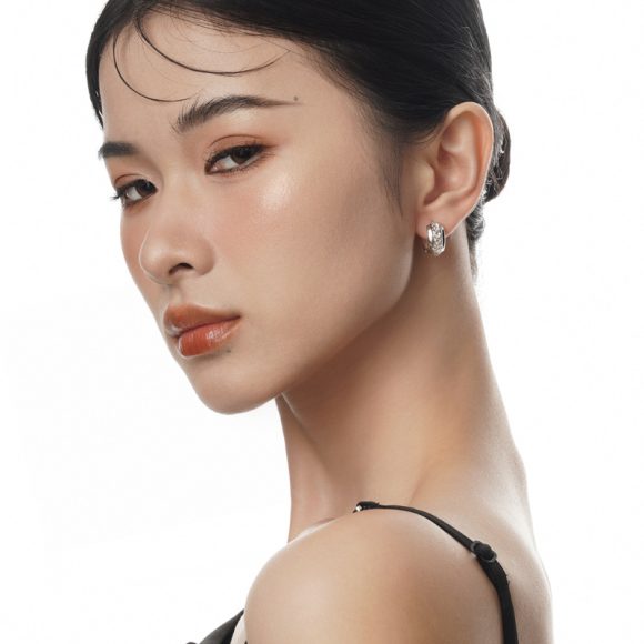 Heavy-duty Textured Earrings Women's Sterling Silver Irregular - Image 3