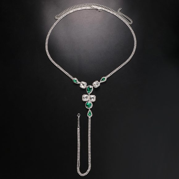 Nightclub Rhinestone Body Chains Lady Sexy Lvzuan Drop-shaped T-back - Image 5
