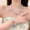 Vintage Goldfish Crystal Bubble Beaded Multi-layer Twin Necklace