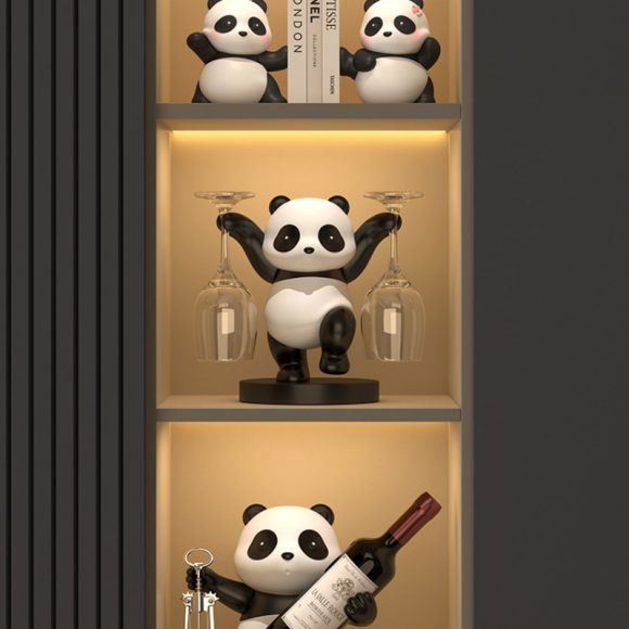 Panda Red Wine Rack Decoration Wine Cabinet Combination Light Luxury - Image 5