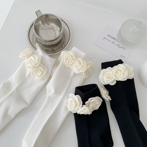 Three-dimensional Camellia Tube Socks Personality Lolita Style Socks - Image 6