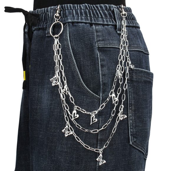 Metal Hollow Butterfly Pendant Phants Zipper Multi-layer Body Chains - Image 2