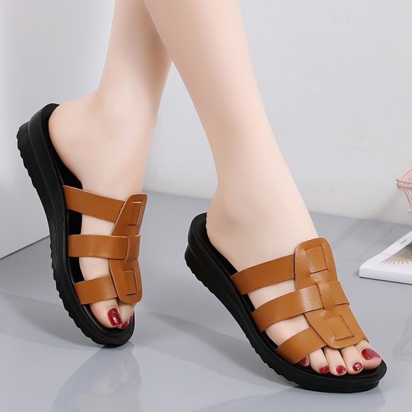 Large Size Flat Bottom Women's Slippers Fashionable Soft Bottom - Image 7