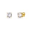 Gold-plated Micro-inlaid Round Zircon Ear Studs Earrings - Image 6