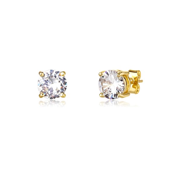Gold-plated Micro-inlaid Round Zircon Ear Studs Earrings - Image 6