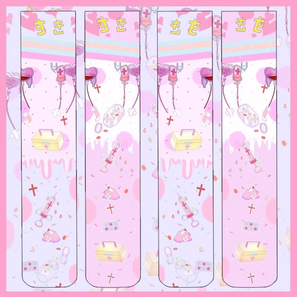 Lolita Cute Overknee Long Boot White Velvet Socks - Image 8