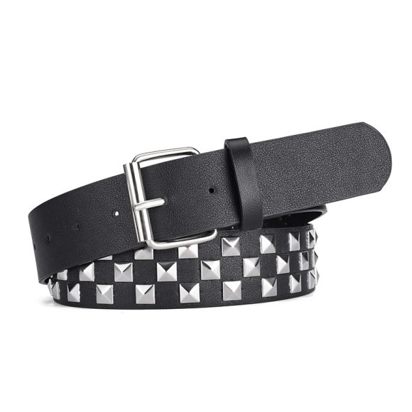 Women's European And American Square Bead Pyramid Punk Wide Belt - Image 8
