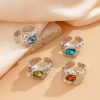 European And American Fashion Cool Pleated Lava Metal Gemstone Ring For Men - Image 4