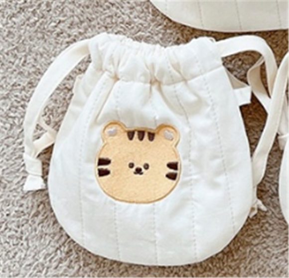 Animal Embroidery Quilted Drawstring Bun Small Bag - Image 5