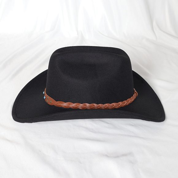Wide Brim Western Denim Top Hat - Image 4