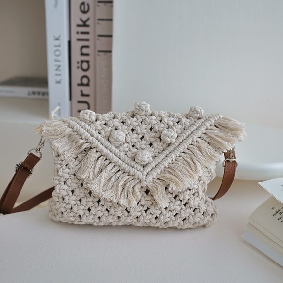 Doudou Crossbody Cotton Thread Woven Bag Women - Image 5