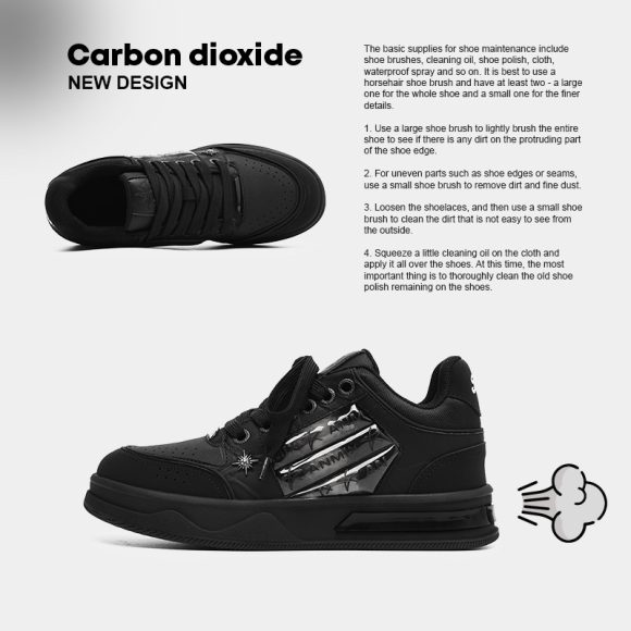 Couple's Black All-match National Fashion Platform Star Pattern Sneakers - Image 4