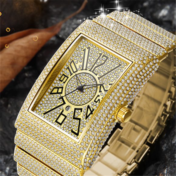 Diamond-embedded Watch Men's Super Starry Square - Image 3
