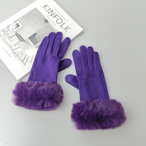 Thermal Touch Screen Fleece-lined Thick Suede Gloves - Image 8