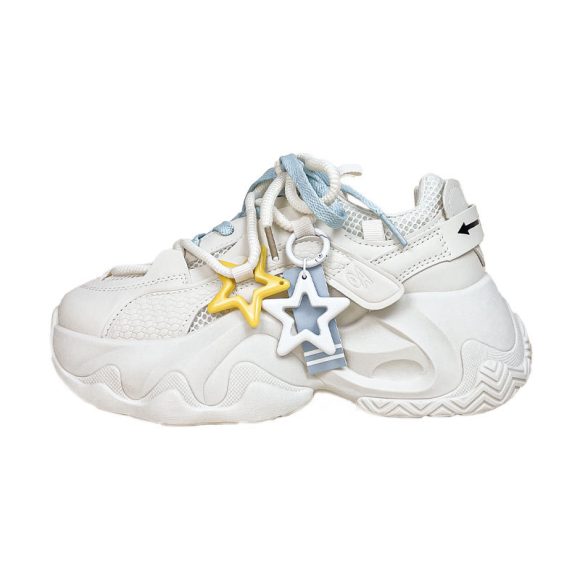 White Clunky Sneakers Women's Platform Height Increasing - Image 4