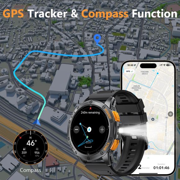 Outdoor MD53 Smart Watch GPS Waterproof Sports Watch Compass - Image 2