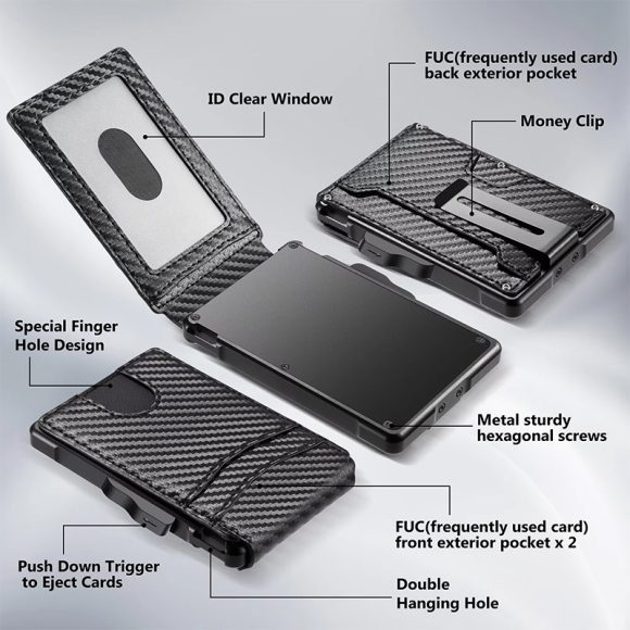 Men's Hot Sale Card Holder Metal Magnetic Flip Wallet - Image 6