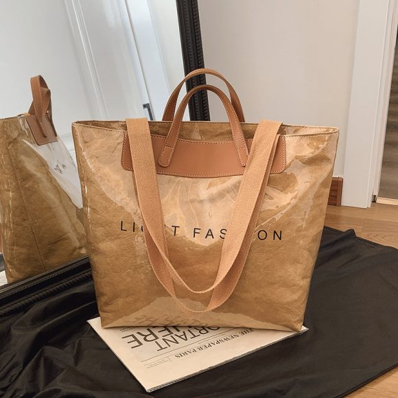 Fashion Tote Bag Special Texture Sewing Line Letter Shoulder Bag - Image 4