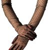 Ladies' Mesh Sleeve Cover Black Flying Polka Dot Tulle Gloves - Image 4