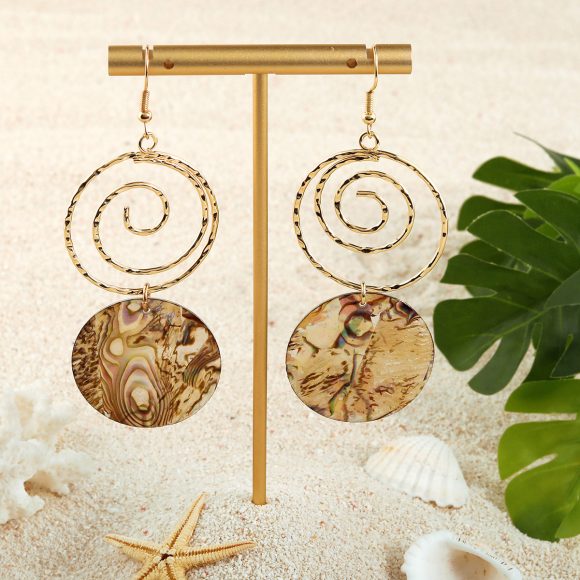 European And American Exaggerated Abalone Shell Earrings SHEIN Popular Niche - Image 2