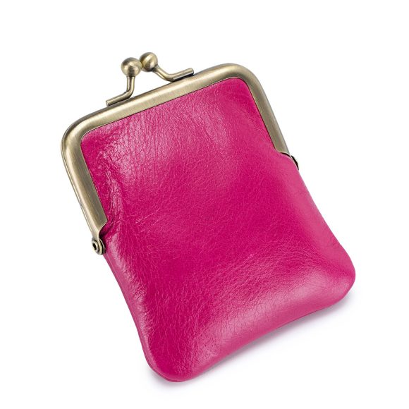 First Layer Oil Wax Cowhide Retro Compact Clip Coin Purse - Image 3