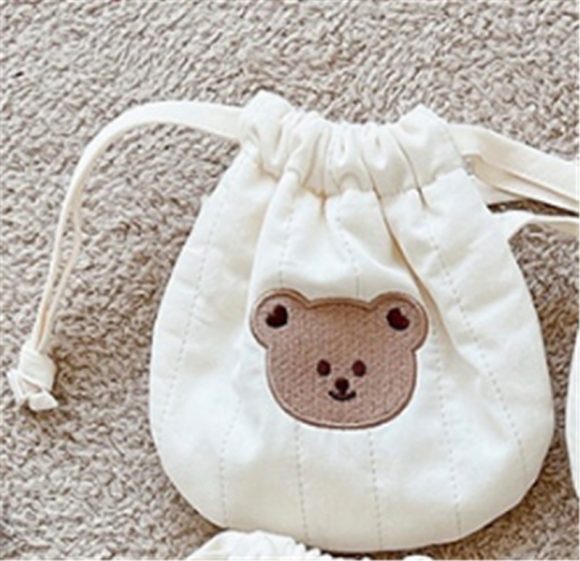 Animal Embroidery Quilted Drawstring Bun Small Bag - Image 7
