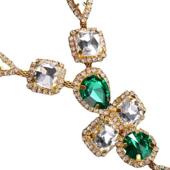 Nightclub Rhinestone Body Chains Lady Sexy Lvzuan Drop-shaped T-back - Image 3