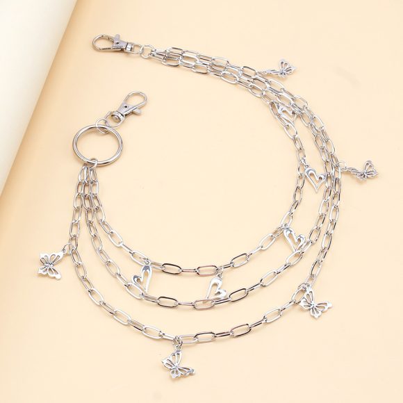 Metal Hollow Butterfly Pendant Phants Zipper Multi-layer Body Chains - Image 6