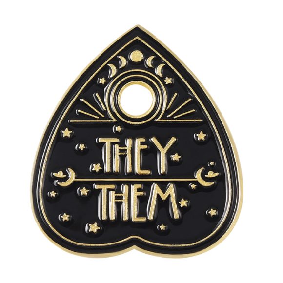 Retro English Letter SHE Cartoon Paint Brooch - Image 9